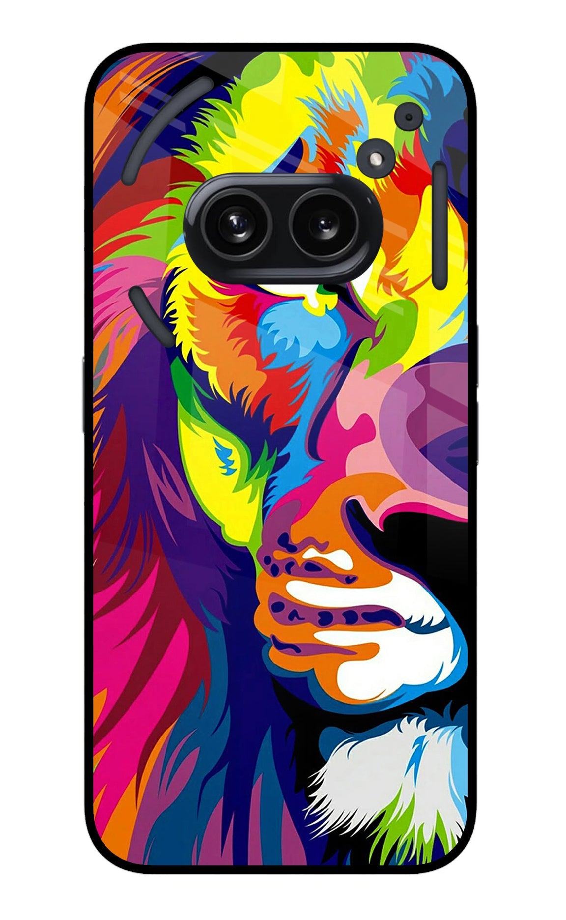 Lion Half Face Nothing Phone 2A Glass Case