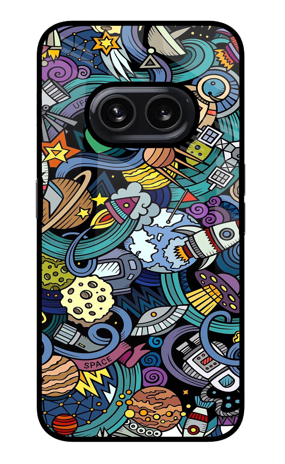 Space Abstract Nothing Phone 2A Glass Case Back Cover by Casekaro