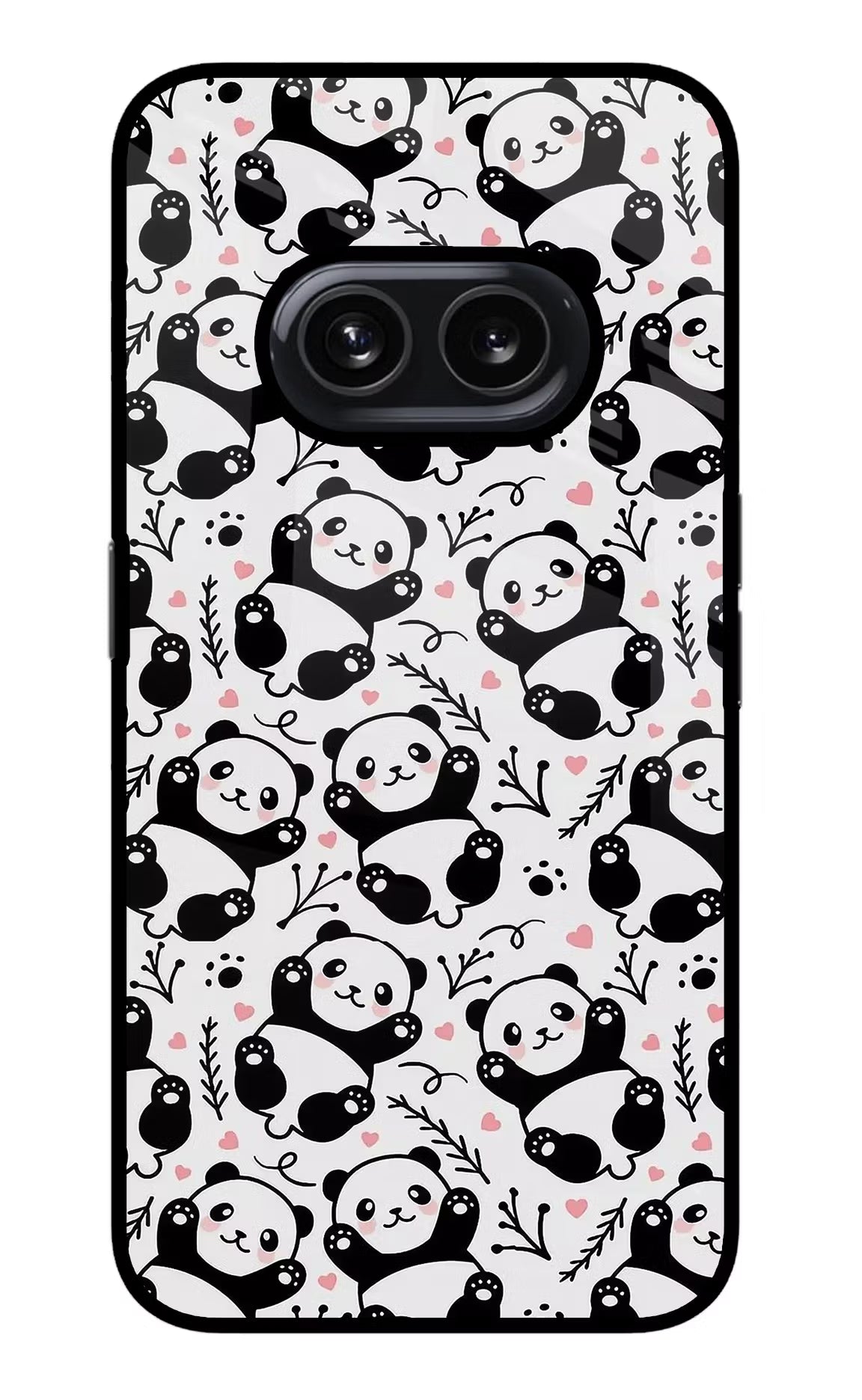 Cute Panda Nothing Phone 2A Glass Case Back Cover by Casekaro