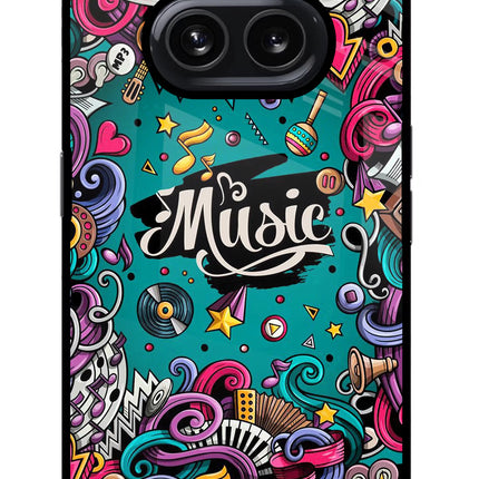 Music Graffiti Nothing Phone 2A Glass Case Back Cover by Casekaro