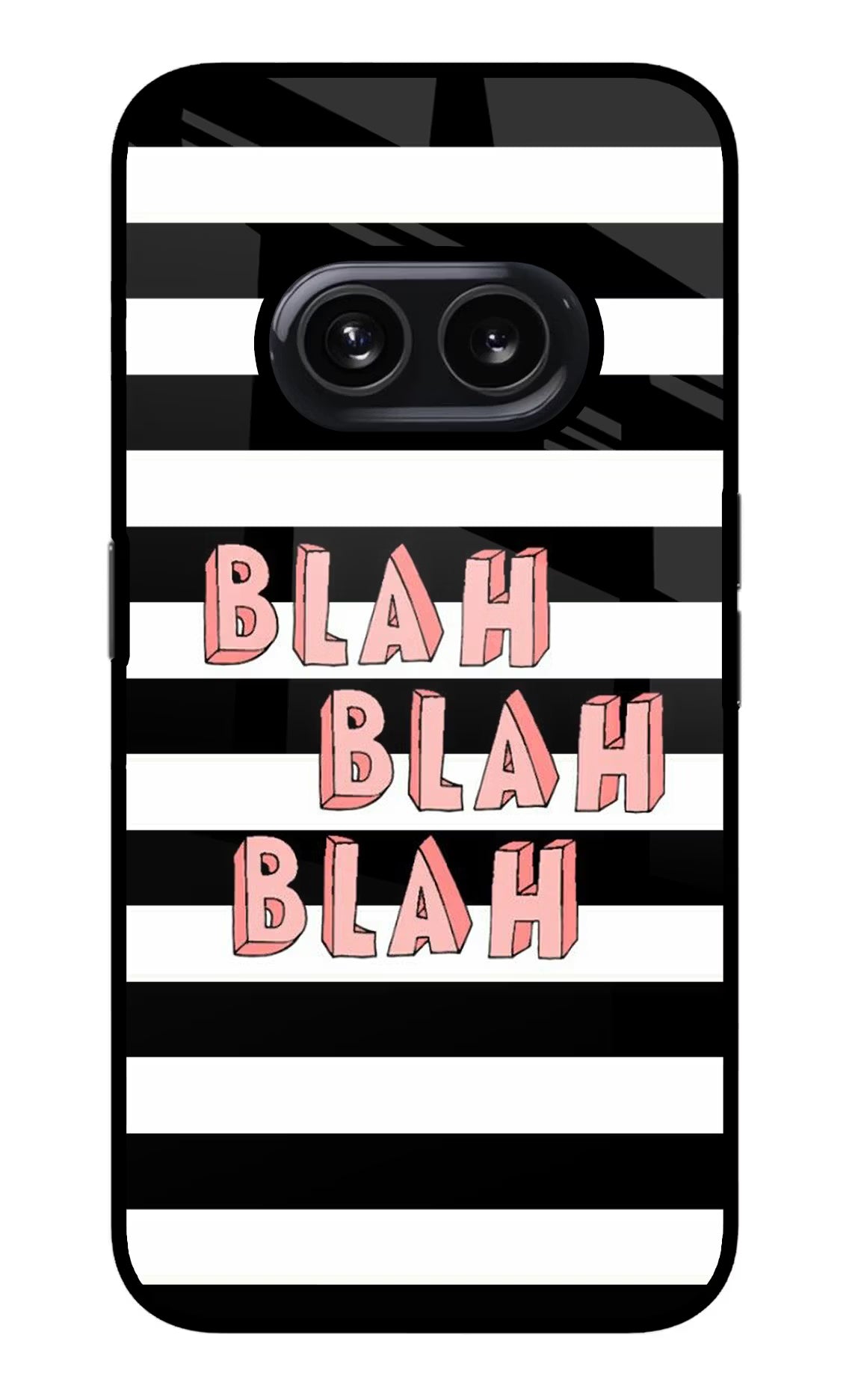 Blah Blah Blah Nothing Phone 2A Glass Case Back Cover by Casekaro