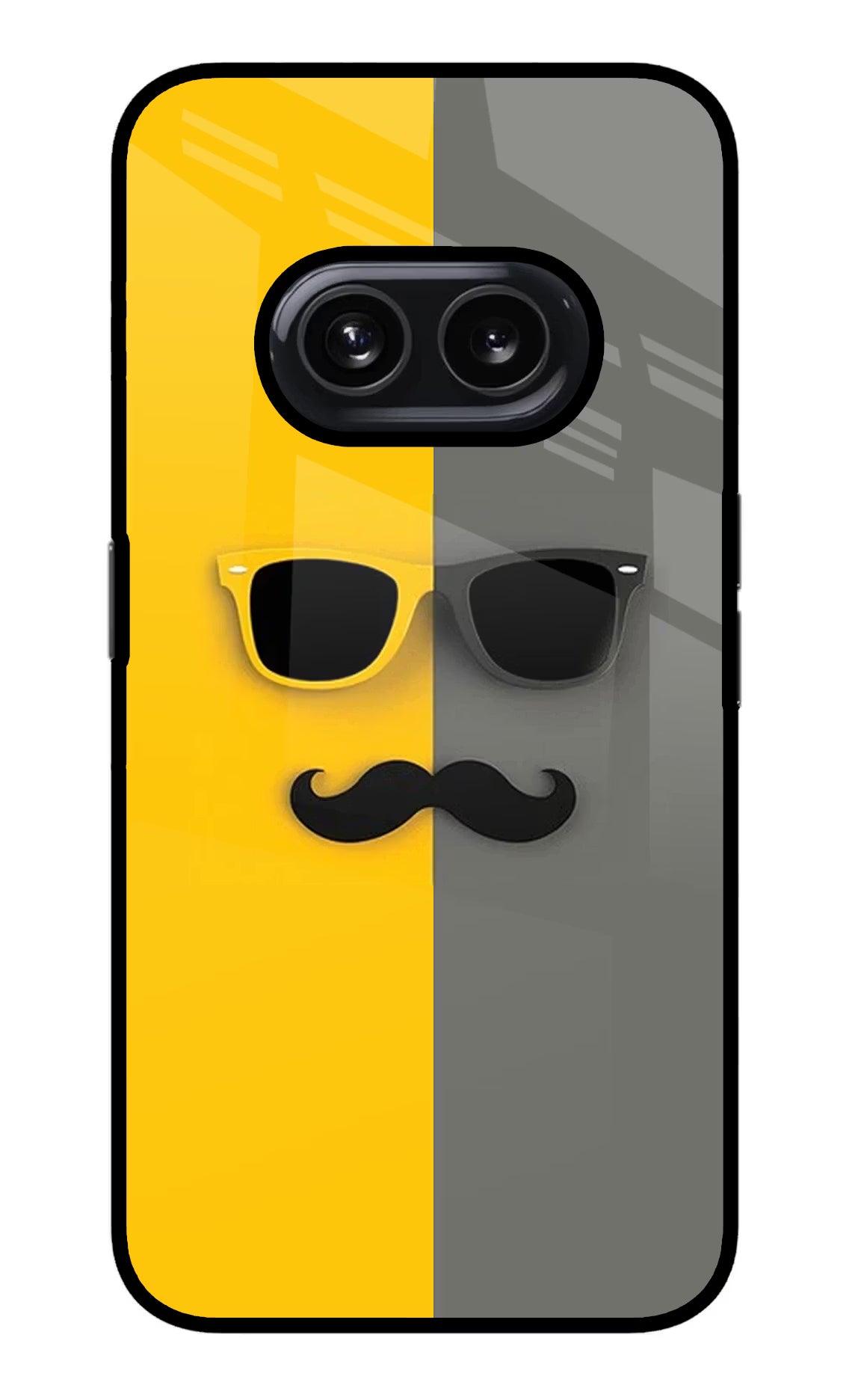 Sunglasses with Mustache Nothing Phone 2A Glass Case Back Cover by Casekaro