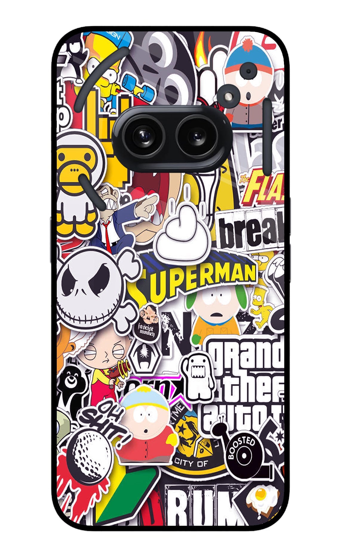 Sticker Bomb Nothing Phone 2A Glass Case