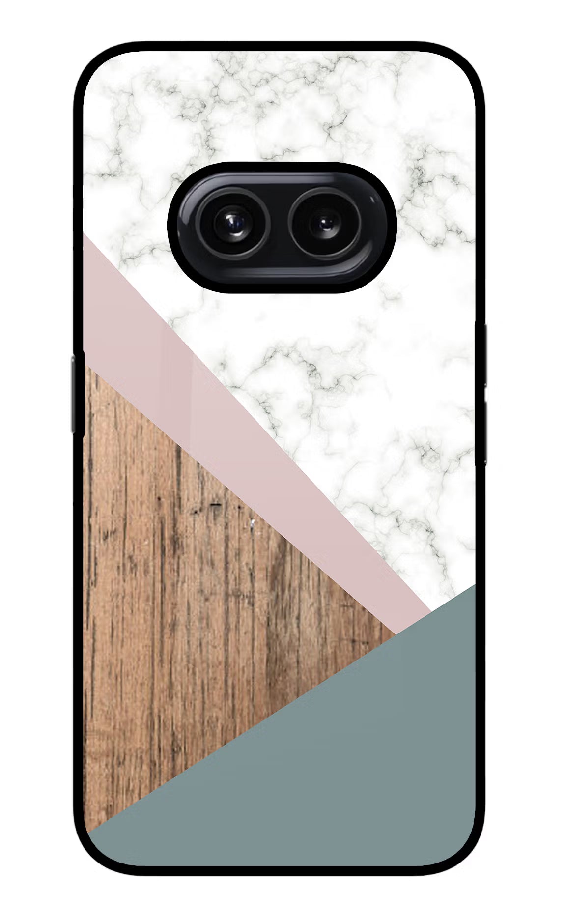 Marble wood Abstract Nothing Phone 2A Glass Case Back Cover by Casekaro
