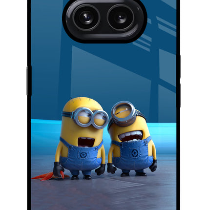 Minion Laughing Nothing Phone 2A Glass Case Back Cover by Casekaro