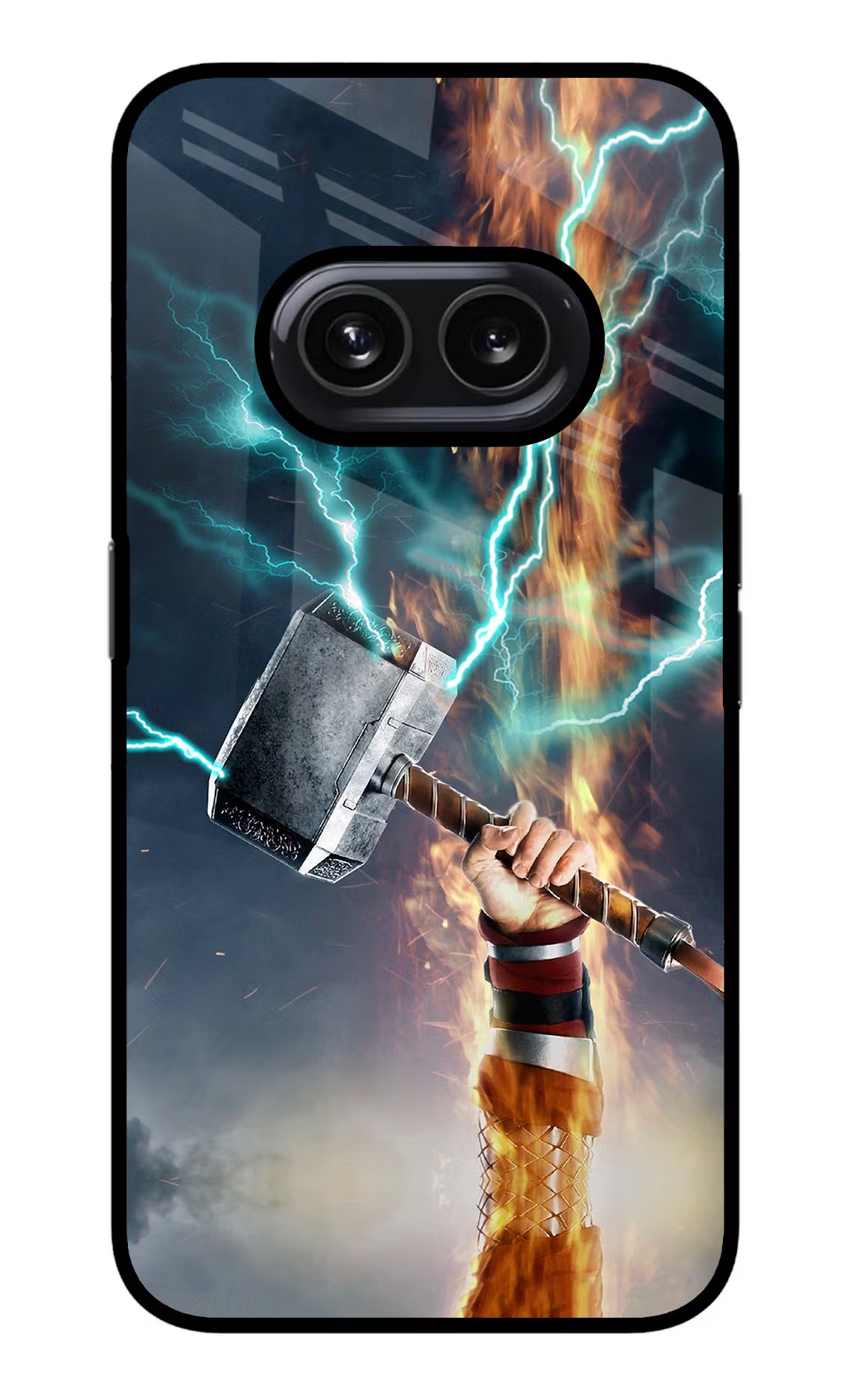 Thor Hammer Mjolnir Nothing Phone 2A Glass Case Back Cover by Casekaro