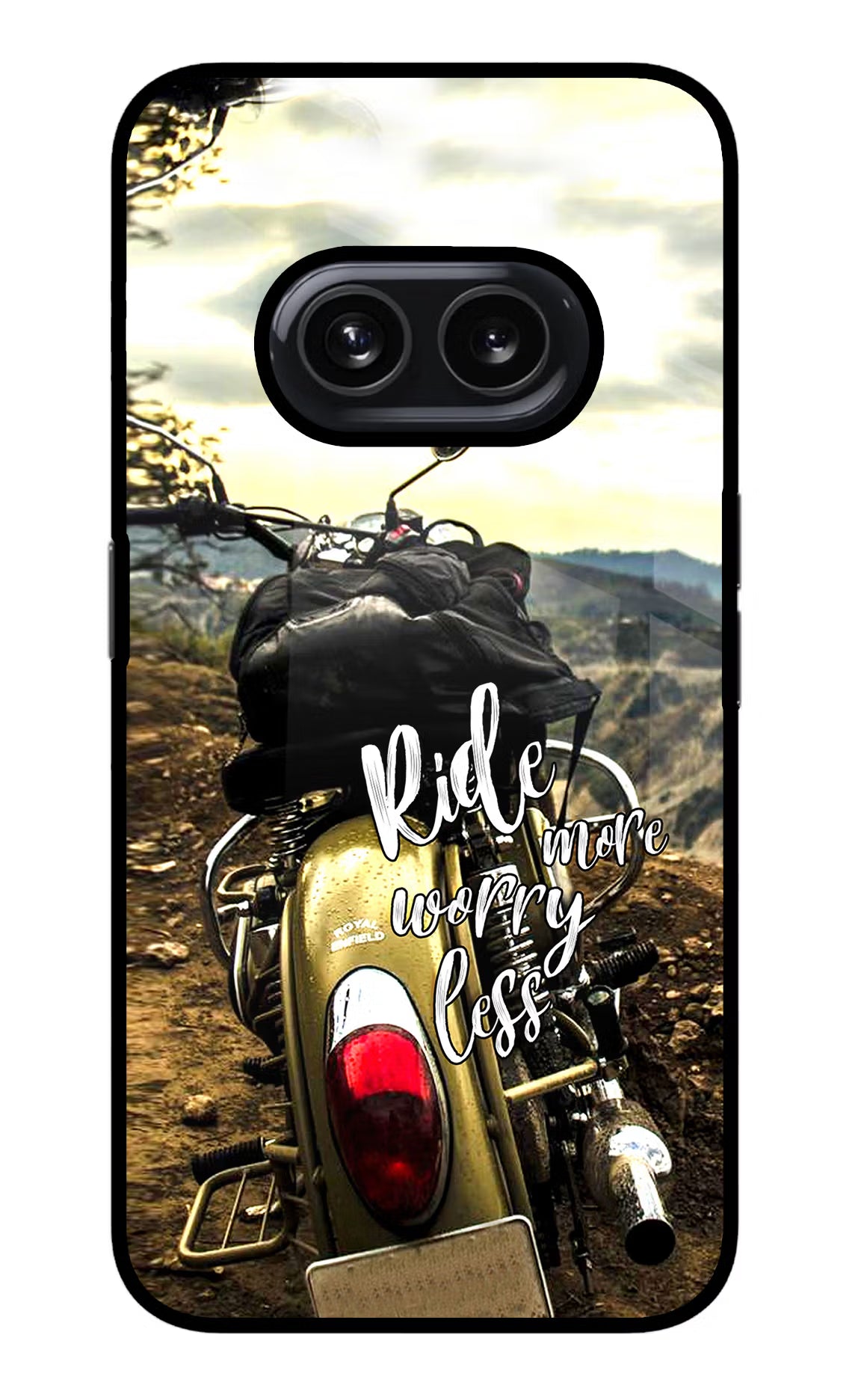 Ride More Worry Less Nothing Phone 2A Glass Case Back Cover by Casekaro