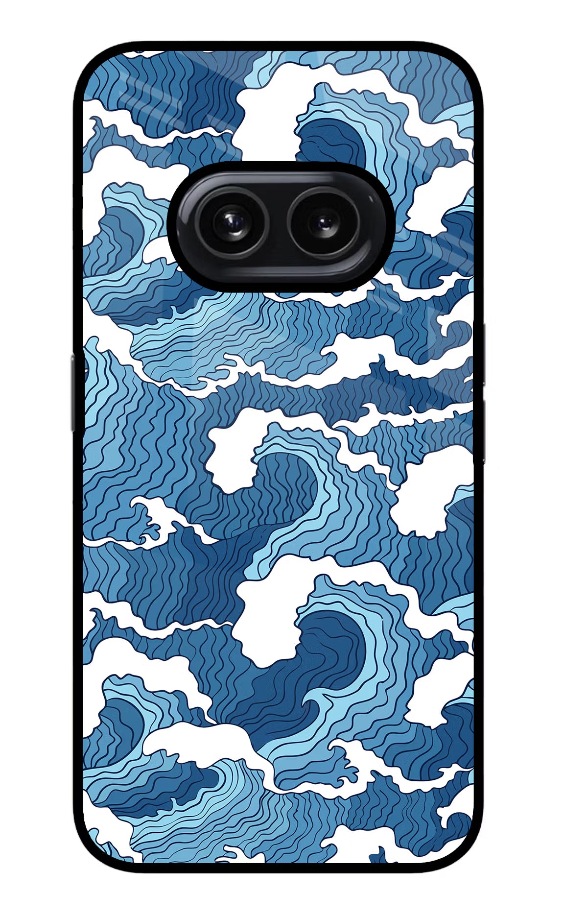 Blue Waves Nothing Phone 2A Glass Case Back Cover by Casekaro