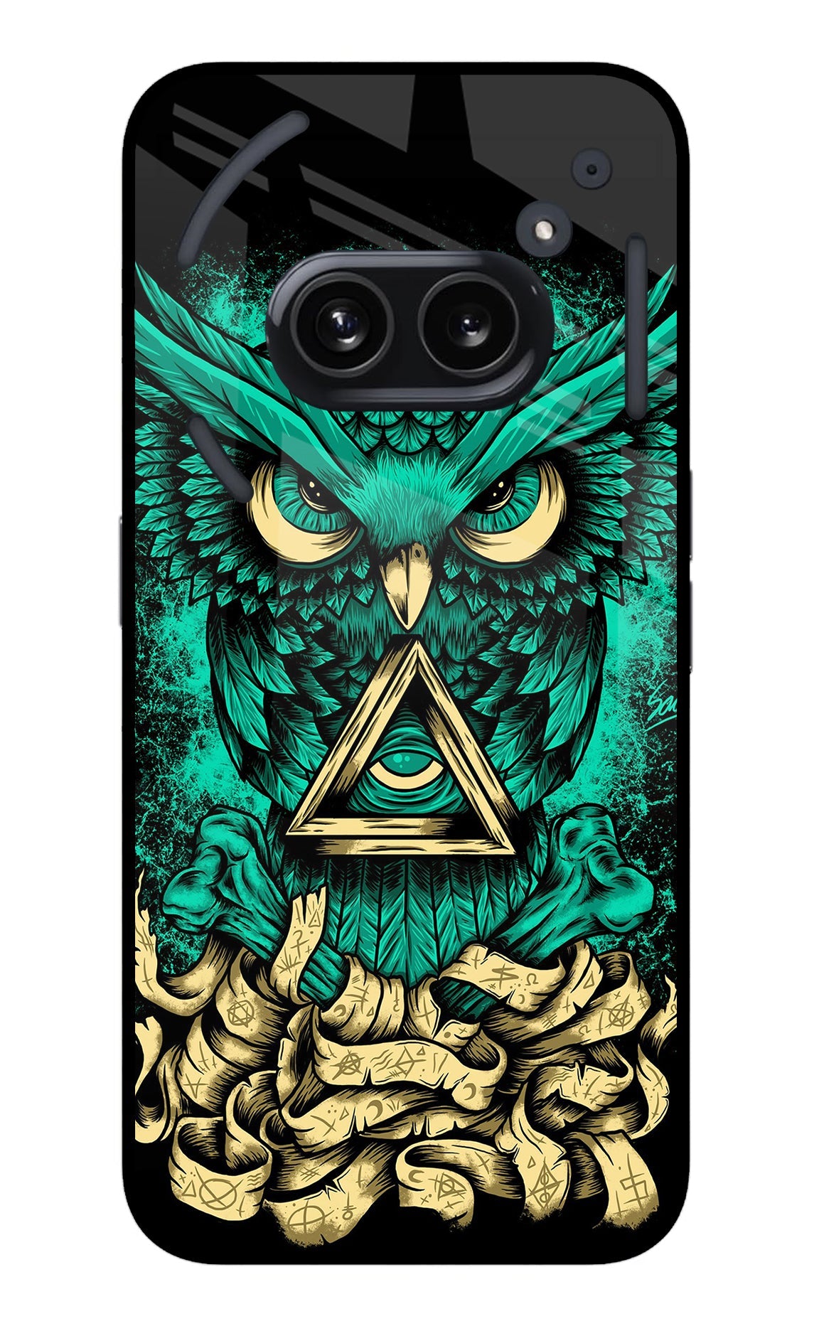 Green Owl Nothing Phone 2A Glass Case