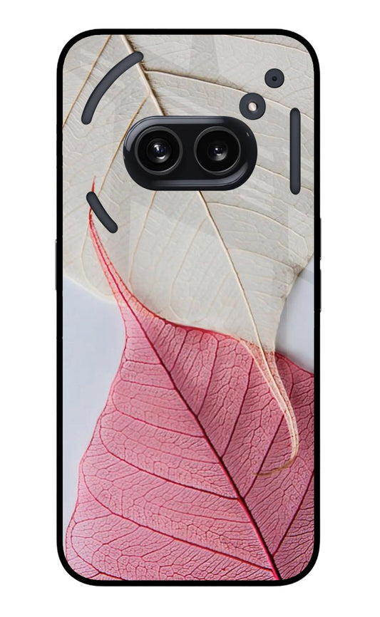 White Pink Leaf Nothing Phone 2A Glass Case