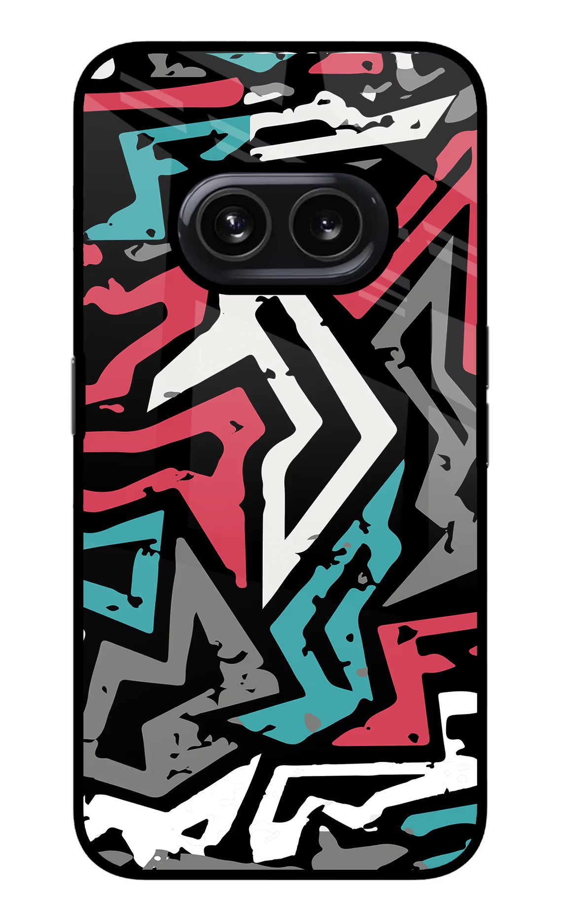 Geometric Graffiti Nothing Phone 2A Glass Case Back Cover by Casekaro