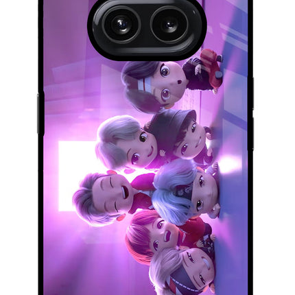 BTS Chibi Nothing Phone 2A Glass Case Back Cover by Casekaro