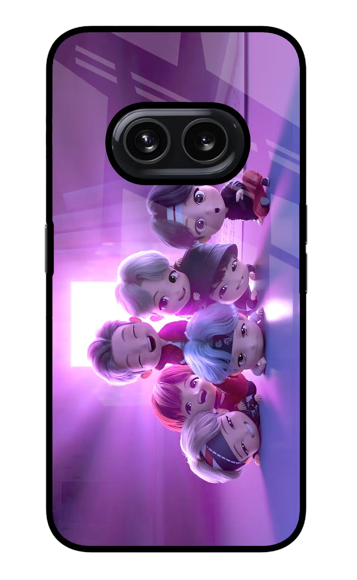 BTS Chibi Nothing Phone 2A Glass Case Back Cover by Casekaro