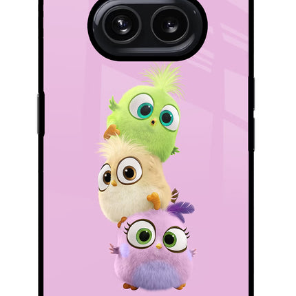 Cute Little Birds Nothing Phone 2A Glass Case Back Cover by Casekaro