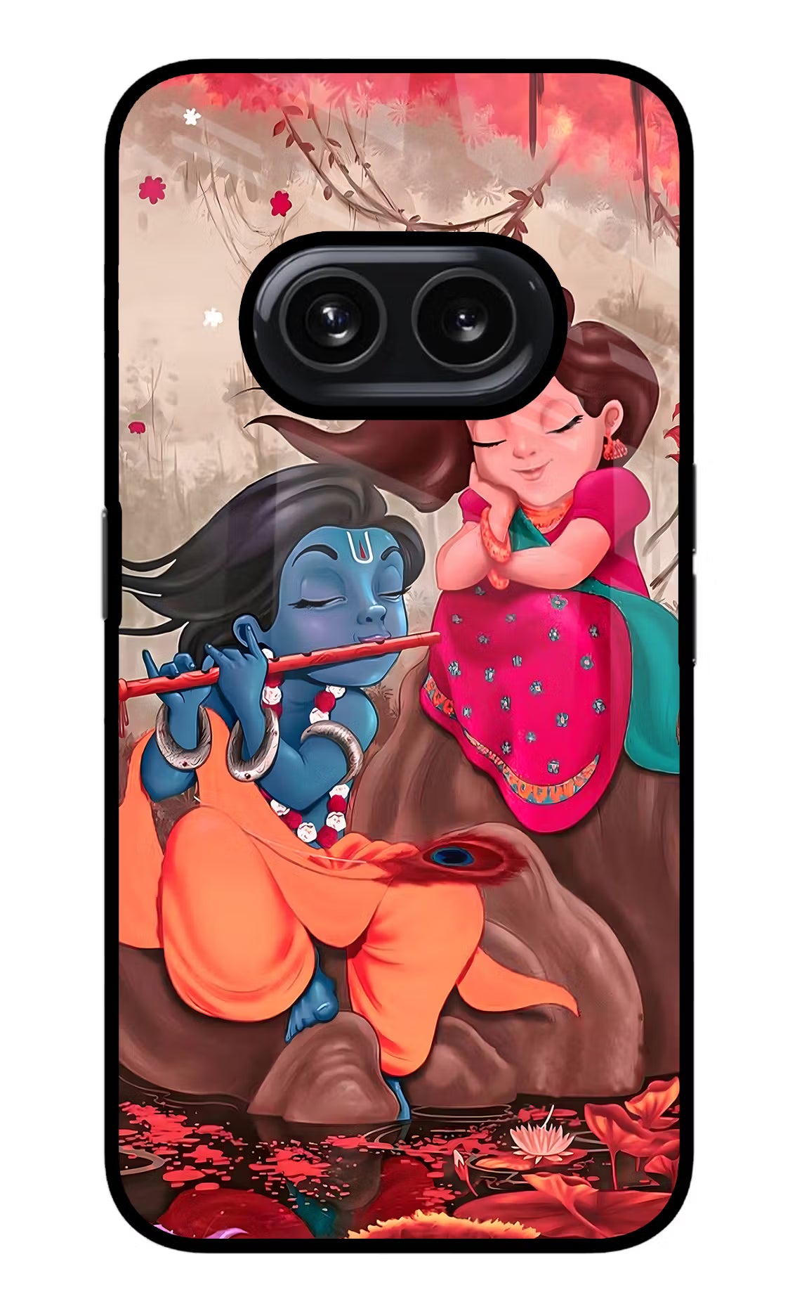 Radhe Krishna Nothing Phone 2A Glass Case Back Cover by Casekaro