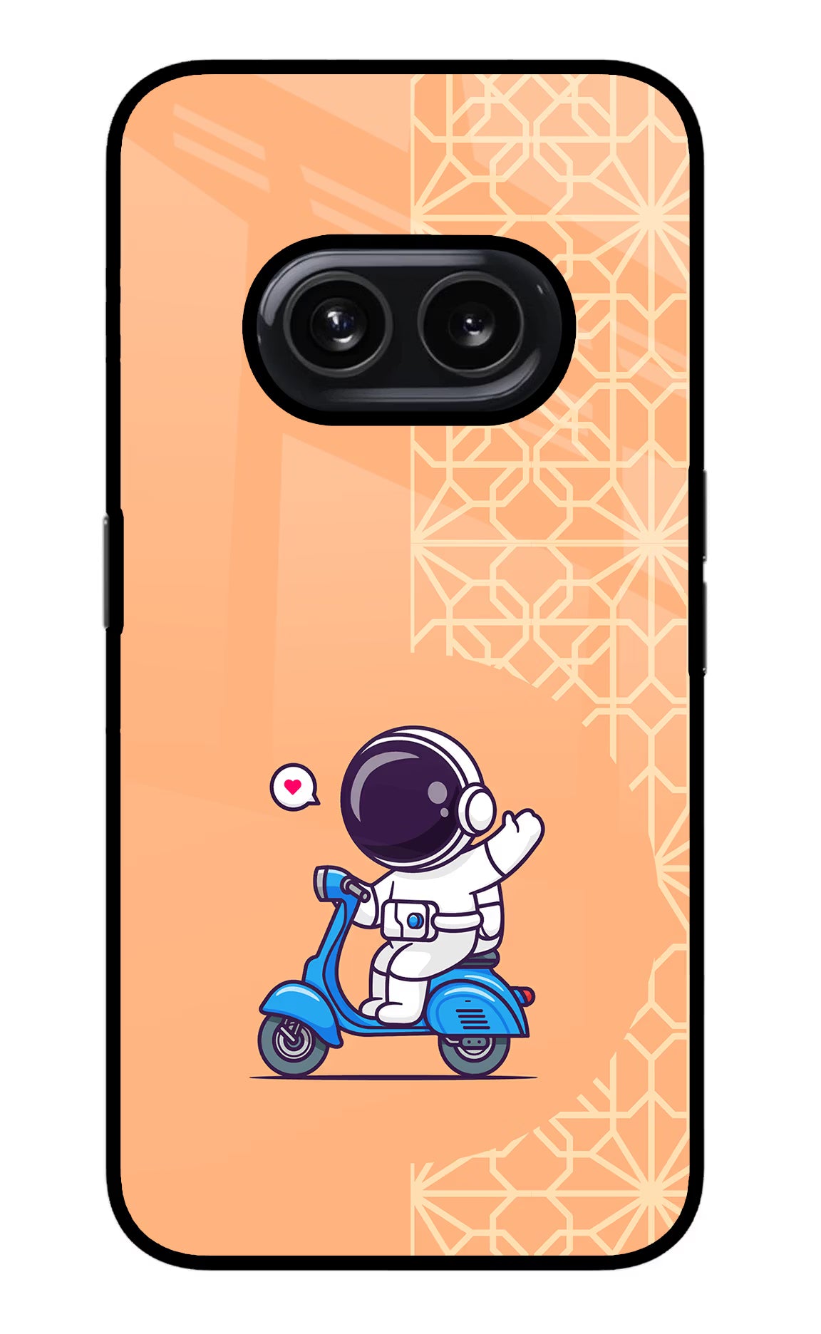 Cute Astronaut Riding Nothing Phone 2A Glass Case Back Cover by Casekaro
