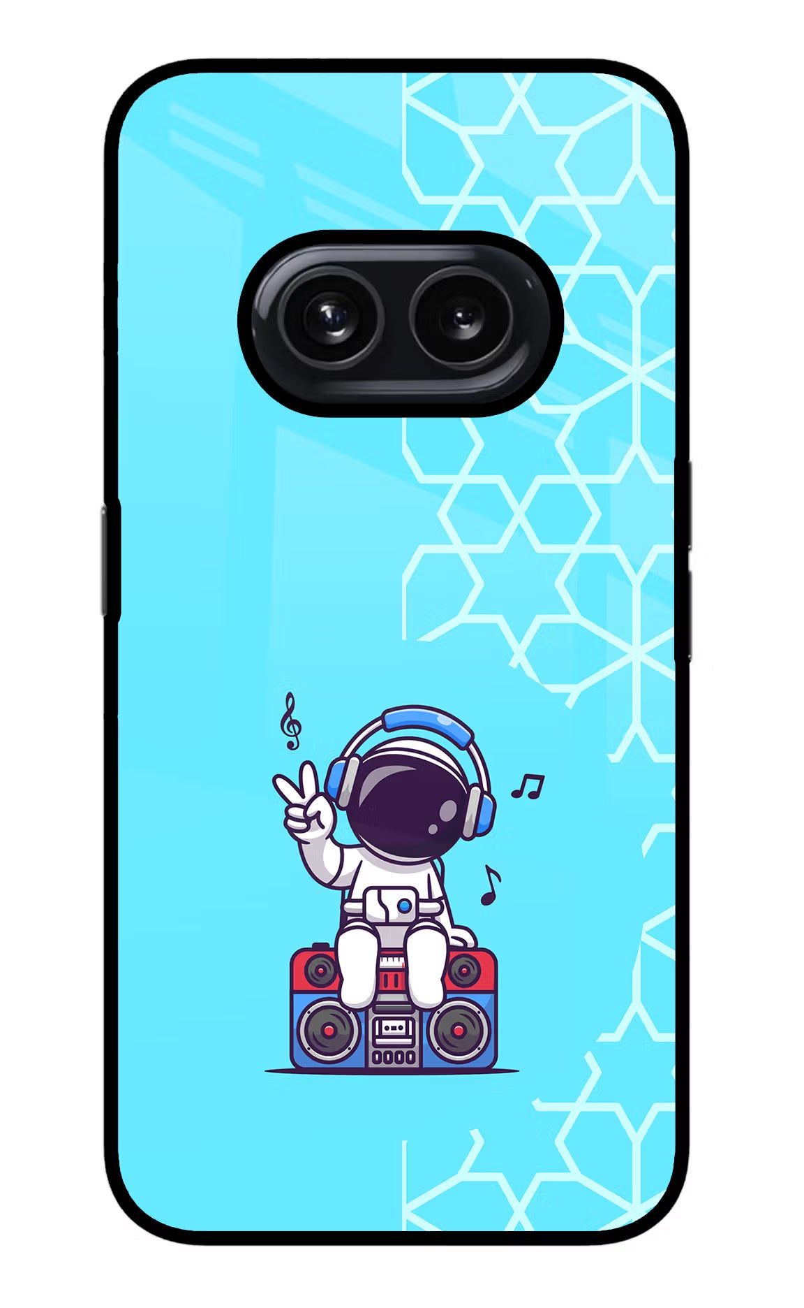 Cute Astronaut Chilling Nothing Phone 2A Glass Case Back Cover by Casekaro
