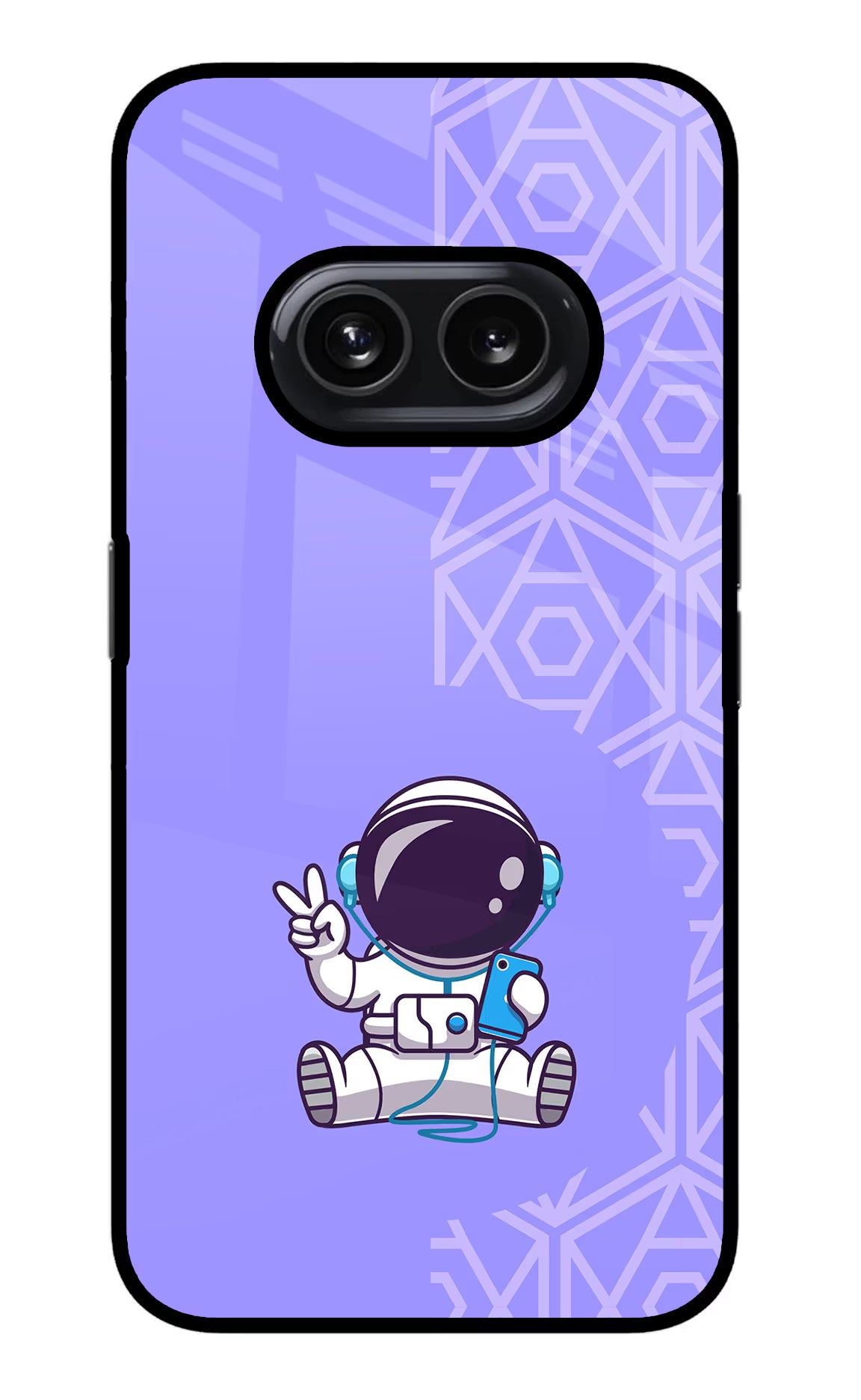 Cute Astronaut Chilling Nothing Phone 2A Glass Case Back Cover by Casekaro
