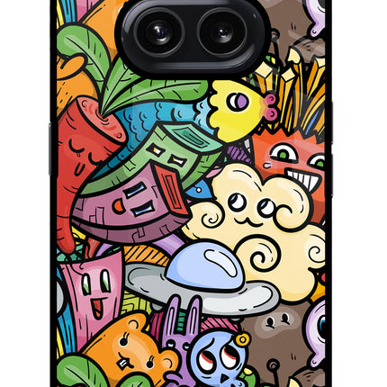 Veggie Doodle Nothing Phone 2A Glass Case Back Cover by Casekaro