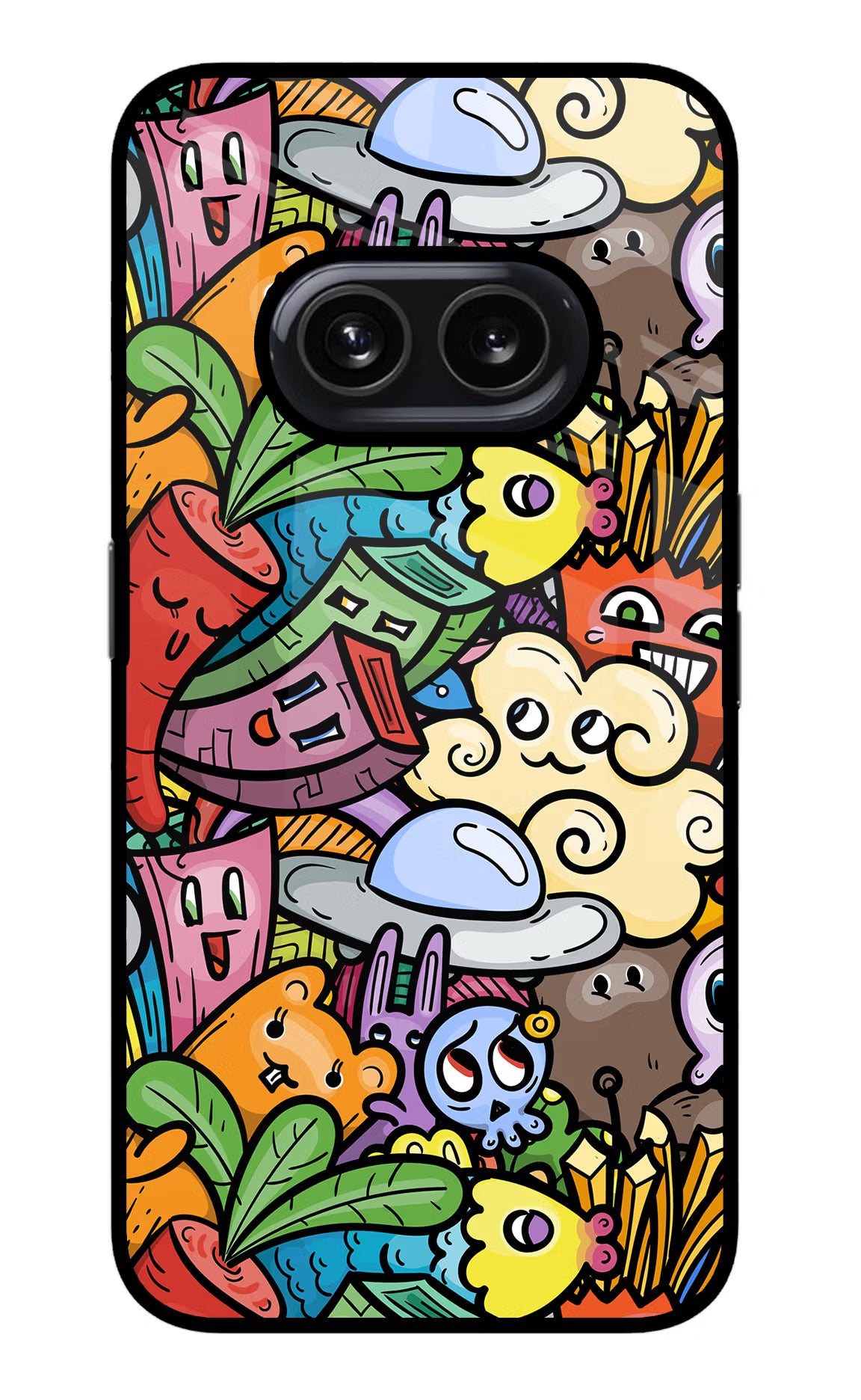 Veggie Doodle Nothing Phone 2A Glass Case Back Cover by Casekaro