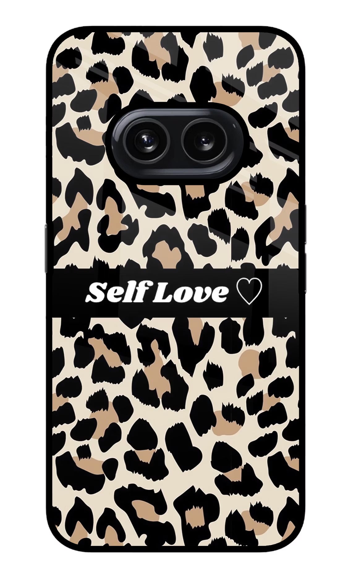 Leopard Print Self Love Nothing Phone 2A Glass Case Back Cover by Casekaro