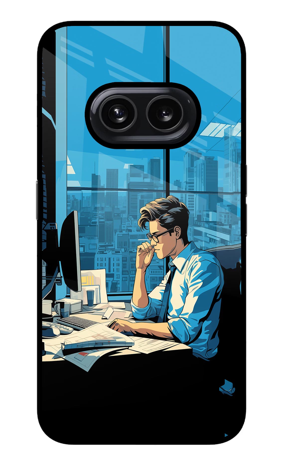 Focused Hustler (AI Generated) Nothing Phone 2A Glass Case Back Cover by Casekaro