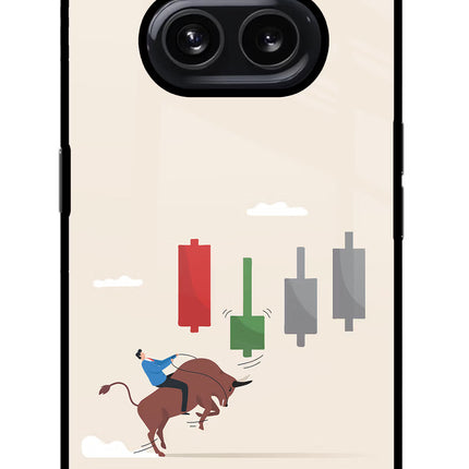 Bull Trading Momentum Nothing Phone 2A Glass Case Back Cover by Casekaro