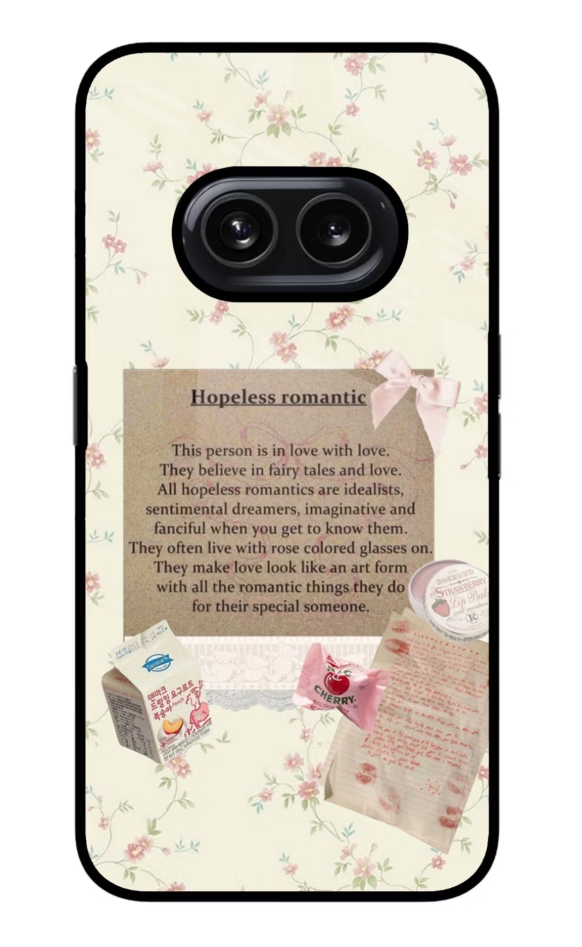 Hopeless Romantic Nothing Phone 2A Glass Case Back Cover by Casekaro