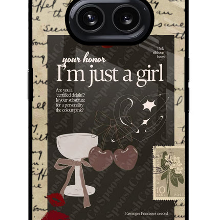 I am just a girl Nothing Phone 2A Glass Case