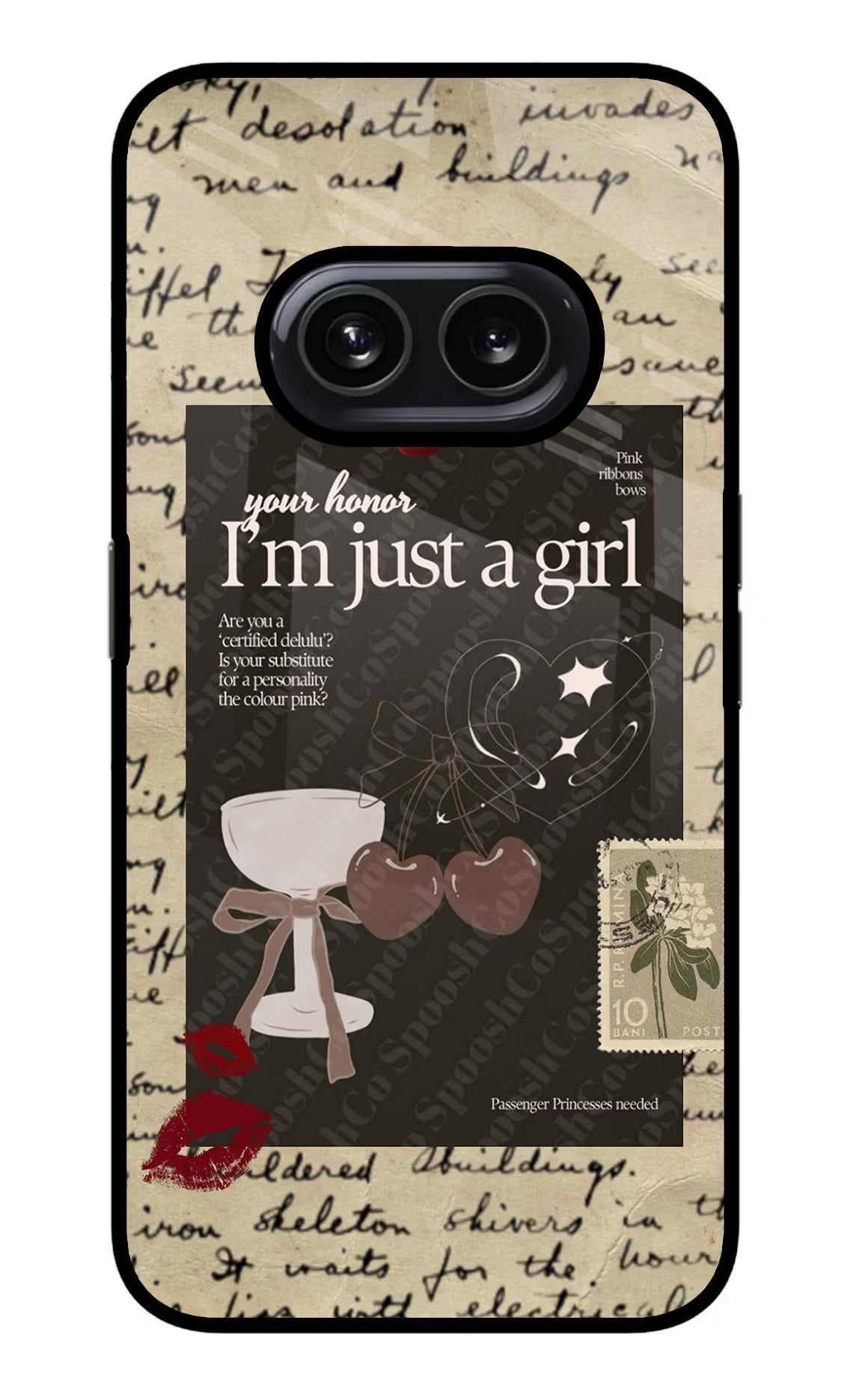 I am just a girl Nothing Phone 2A Glass Case Back Cover by Casekaro
