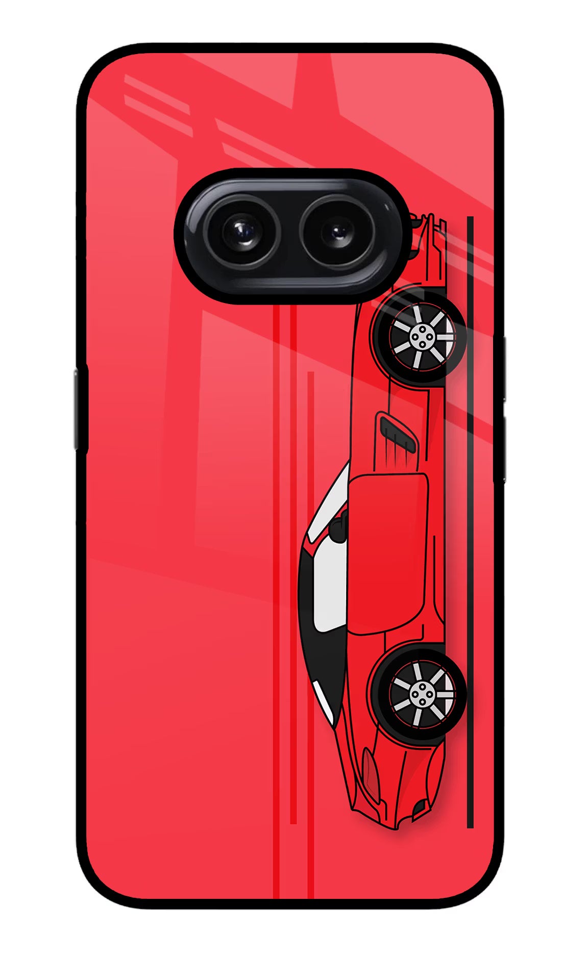 Red Velocity Nothing Phone 2A Glass Case Back Cover by Casekaro