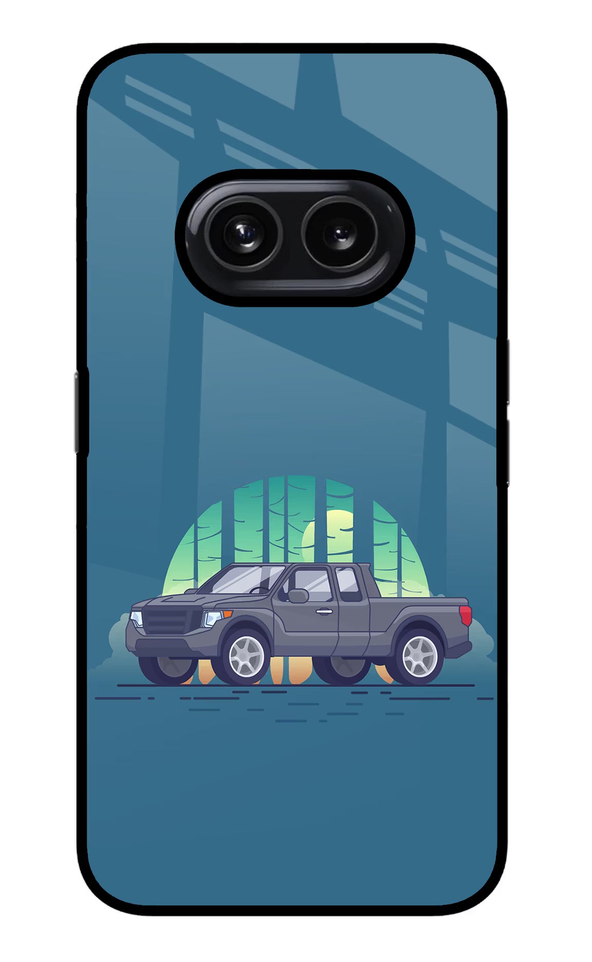 Retro Garage Vibe Nothing Phone 2A Glass Case Back Cover by Casekaro
