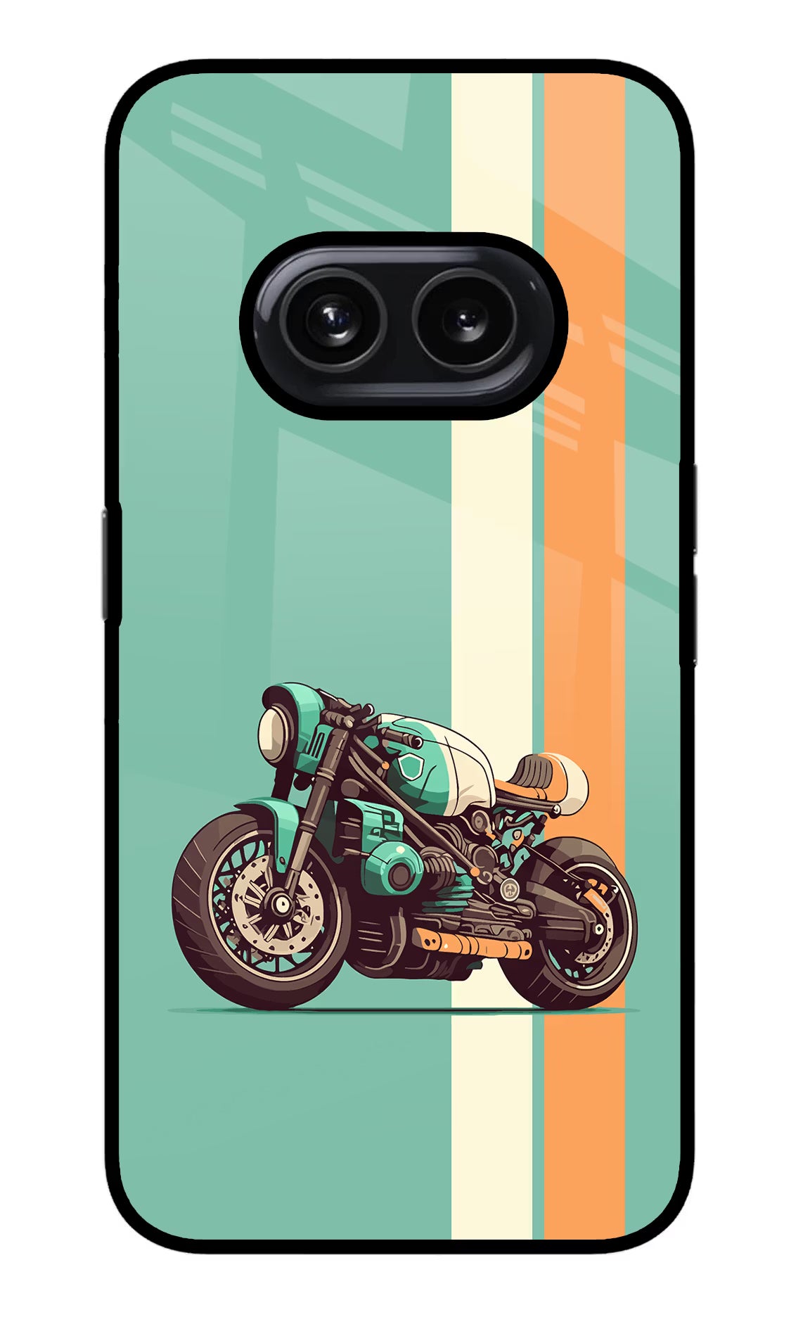Striped Moto Drift Nothing Phone 2A Glass Case Back Cover by Casekaro