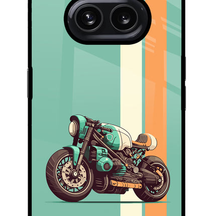 Striped Moto Drift Nothing Phone 2A Glass Case Back Cover by Casekaro