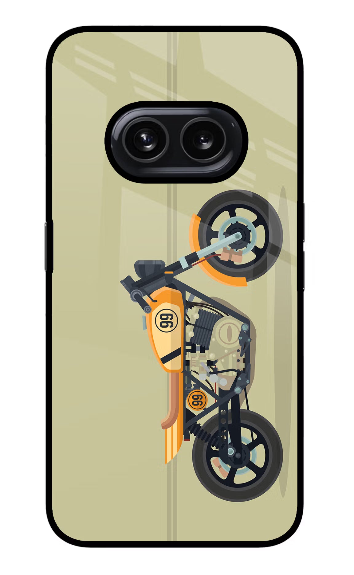 Vertical Speedster Nothing Phone 2A Glass Case Back Cover by Casekaro