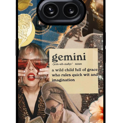 Gemini Zodiac Nothing Phone 2A Glass Case Back Cover by Casekaro
