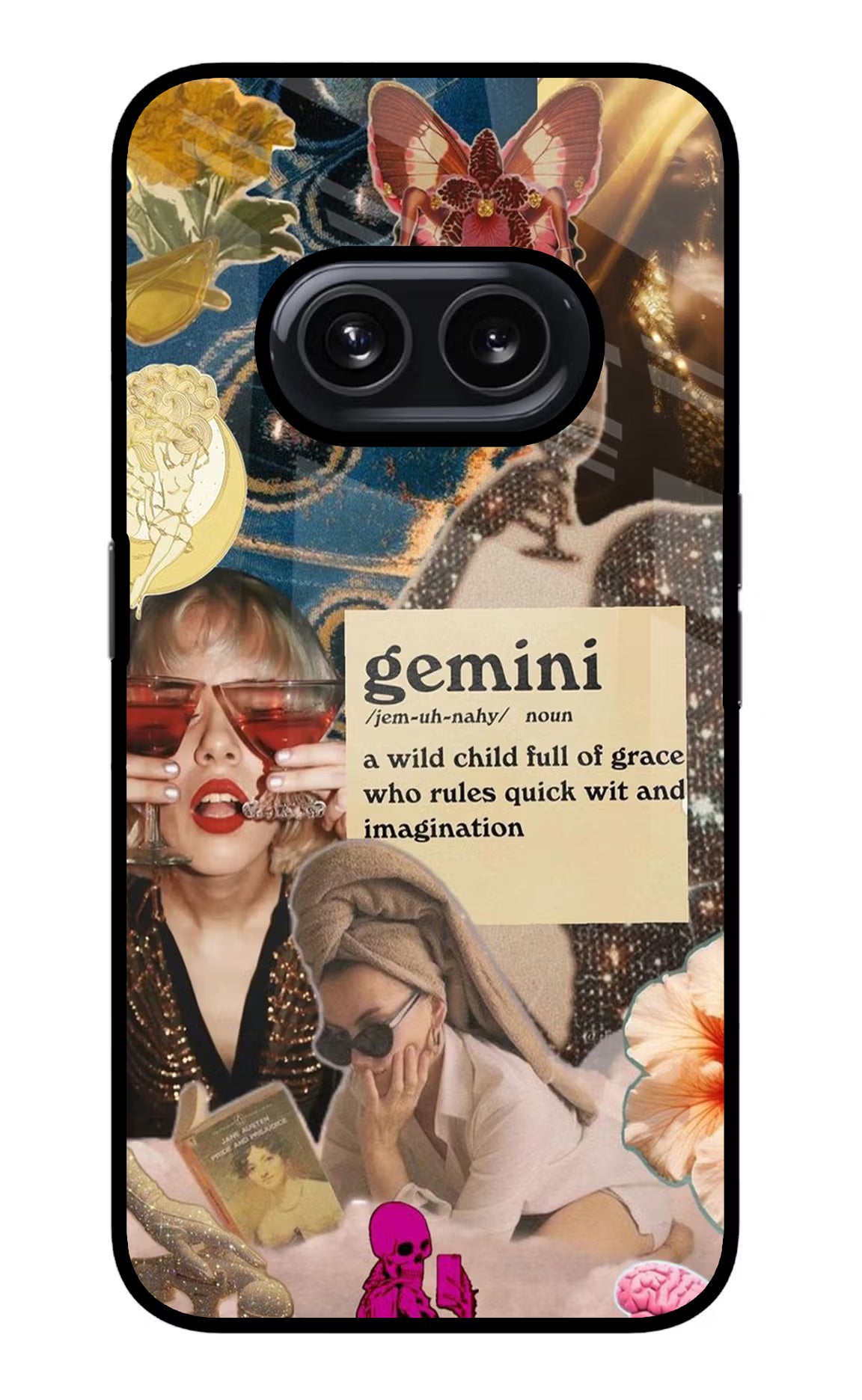 Gemini Zodiac Nothing Phone 2A Glass Case Back Cover by Casekaro