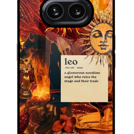 Leo Zodiac Nothing Phone 2A Glass Case Back Cover by Casekaro