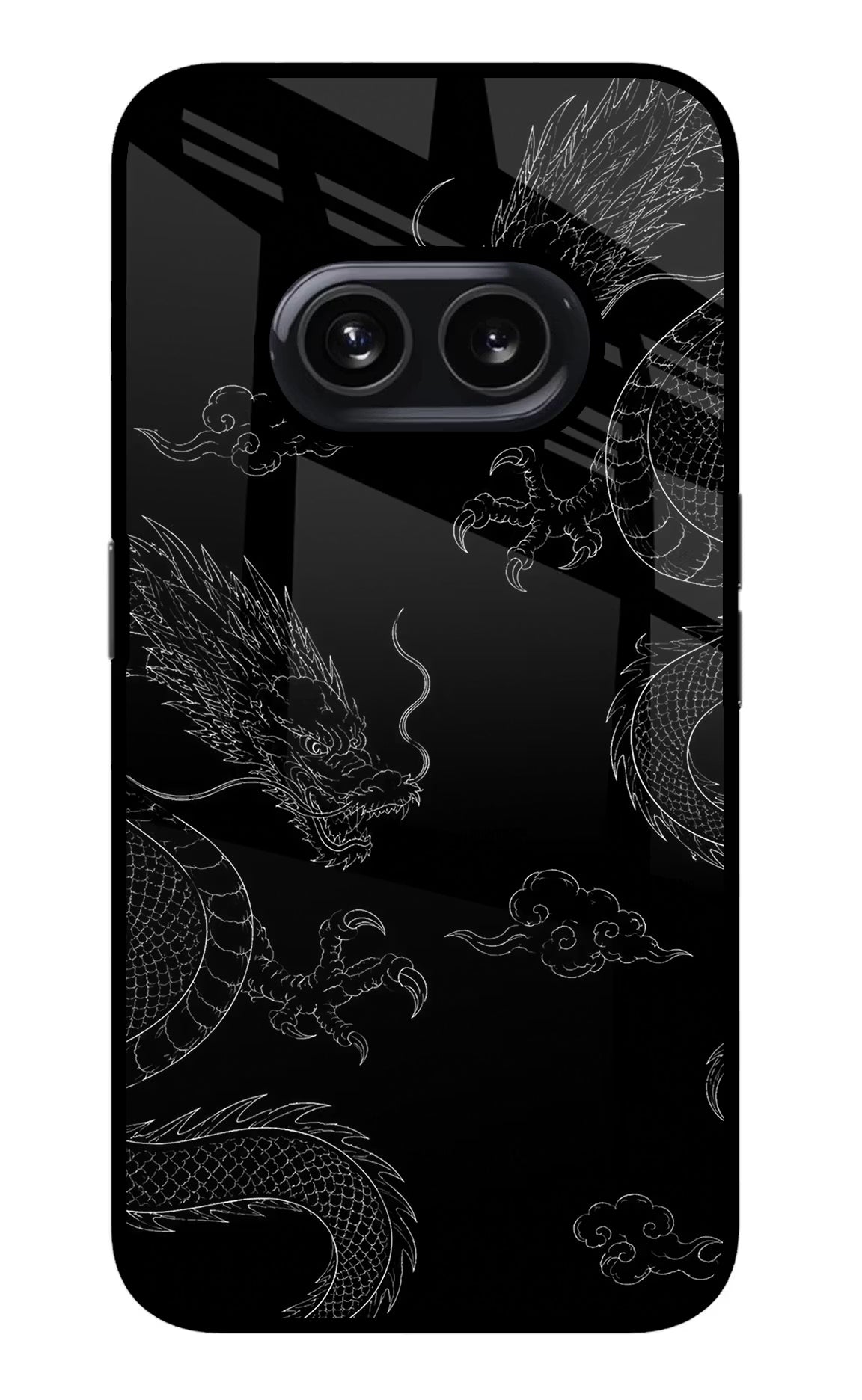 Twin Dragons Nothing Phone 2A Glass Case Back Cover by Casekaro