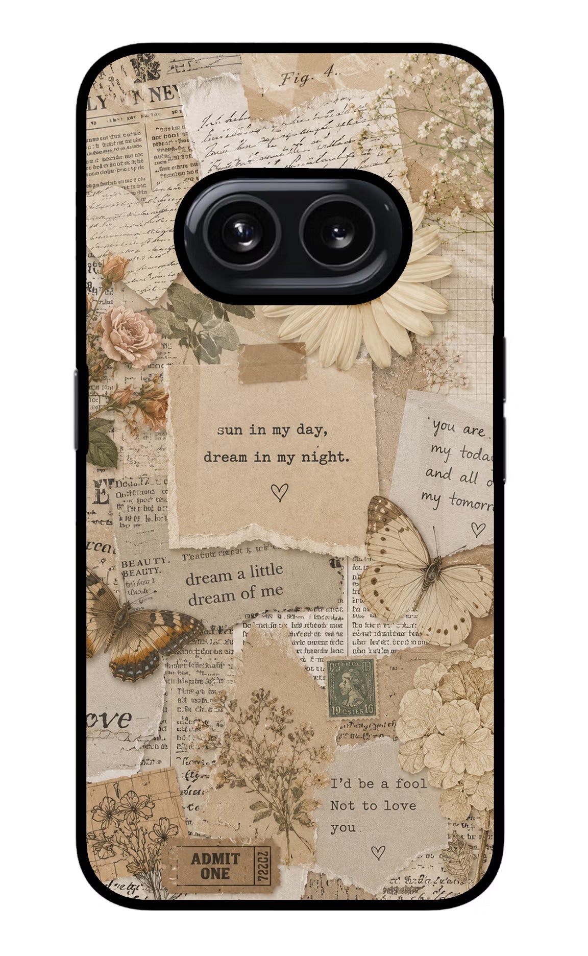 Vintage case Nothing Phone 2A Glass Case Back Cover by Casekaro