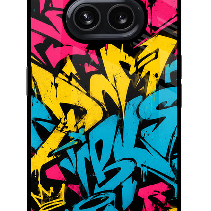 Graffiti Vibe Nothing Phone 2A Glass Case Back Cover by Casekaro