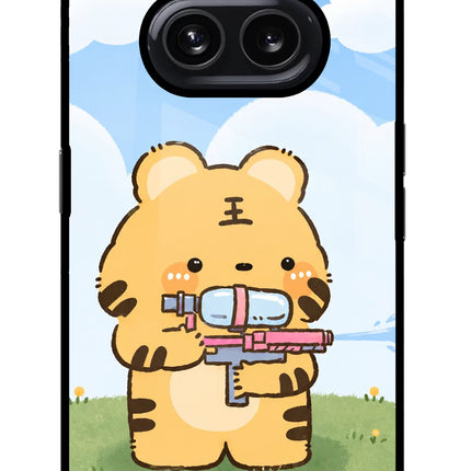 Tiger Treat Nothing Phone 2A Glass Case Back Cover by Casekaro