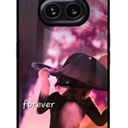 Forever Cat Nothing Phone 2A Glass Case Back Cover by Casekaro