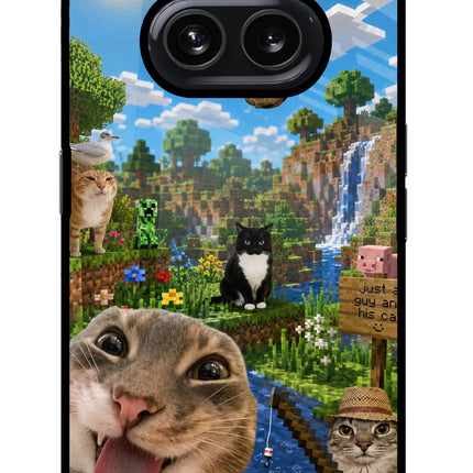 Minecraft Cat Chaos Nothing Phone 2A Glass Case