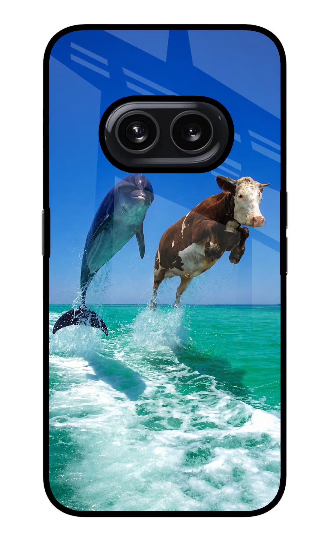 Dolphin vs Cow Nothing Phone 2A Glass Case