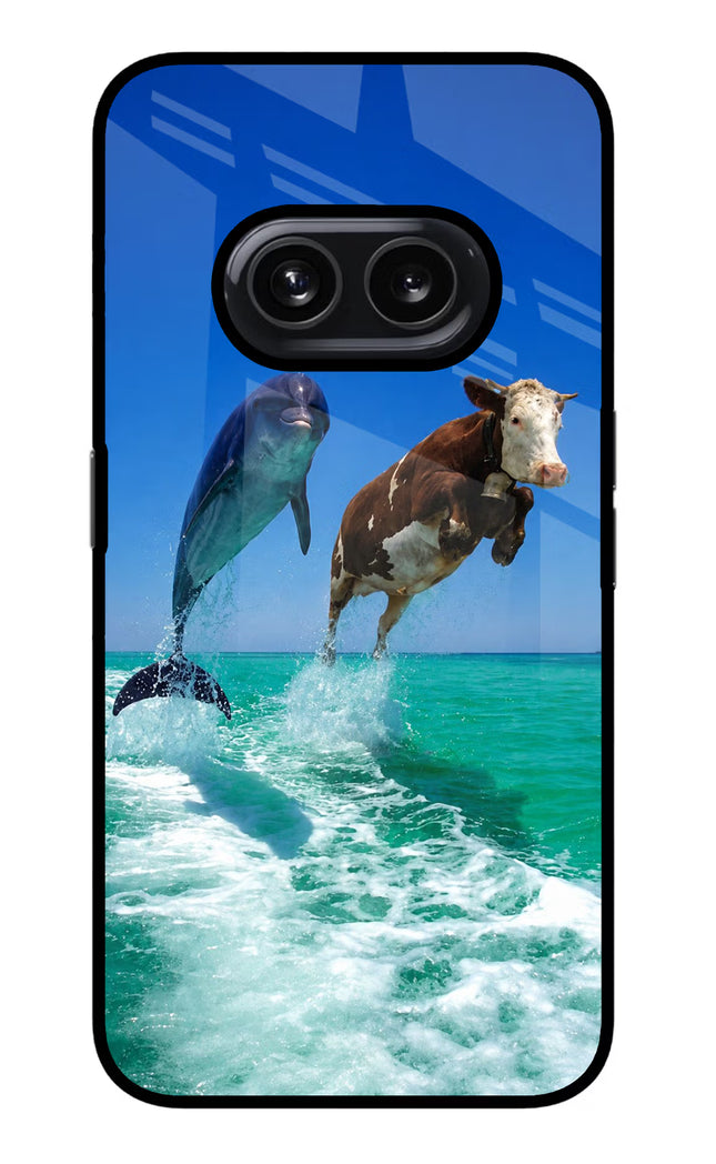 Dolphin vs Cow Nothing Phone 2A Glass Case