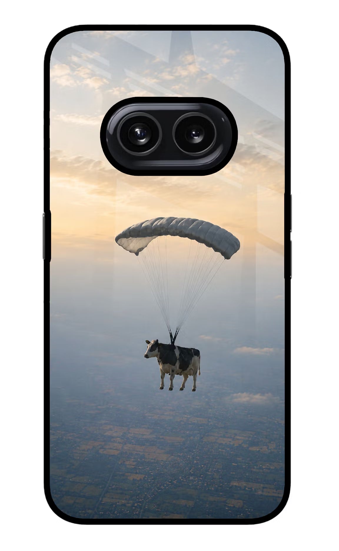 Skydiving Cow Nothing Phone 2A Glass Case