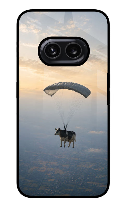 Skydiving Cow Nothing Phone 2A Glass Case