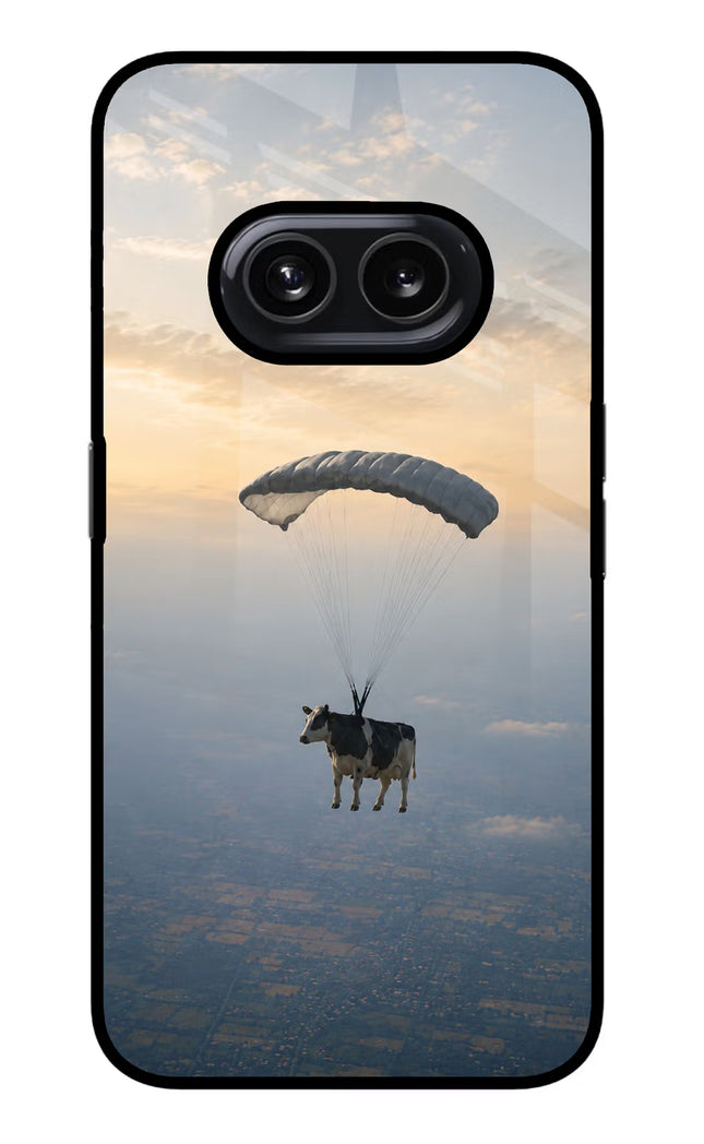 Skydiving Cow Nothing Phone 2A Glass Case
