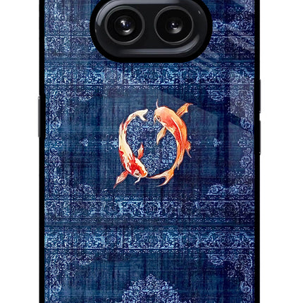 Koi Blue Nothing Phone 2A Glass Case Back Cover by Casekaro